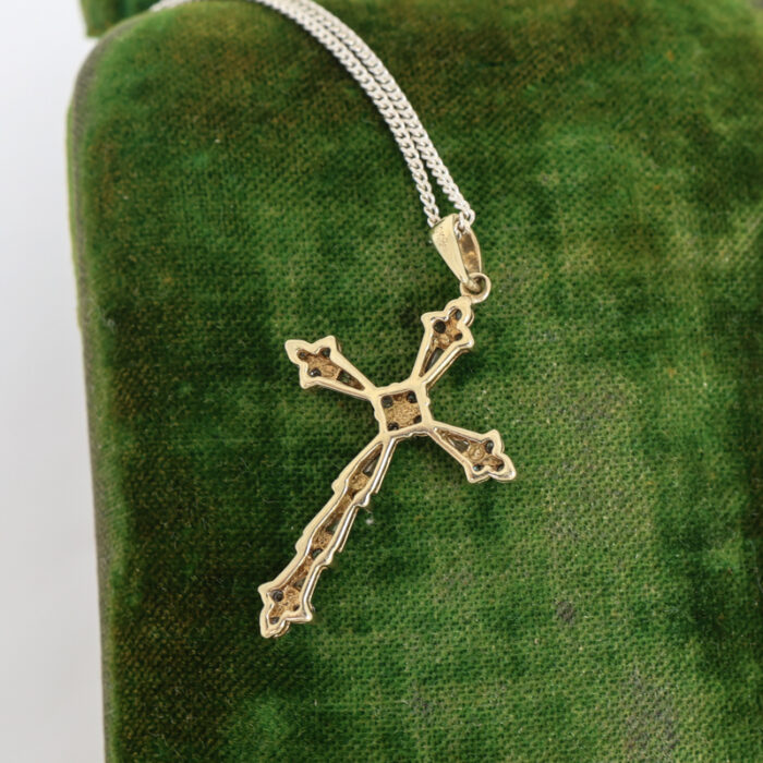 reserved: diamond old word cross pendant & solid gold cable chain pairing - Image 4