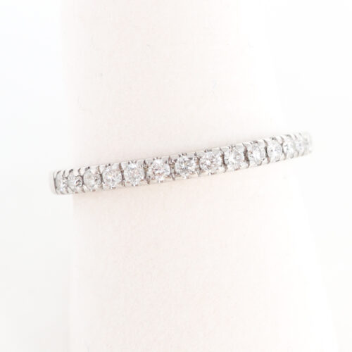 preowned diamond wedding band, white gold half eternity ring