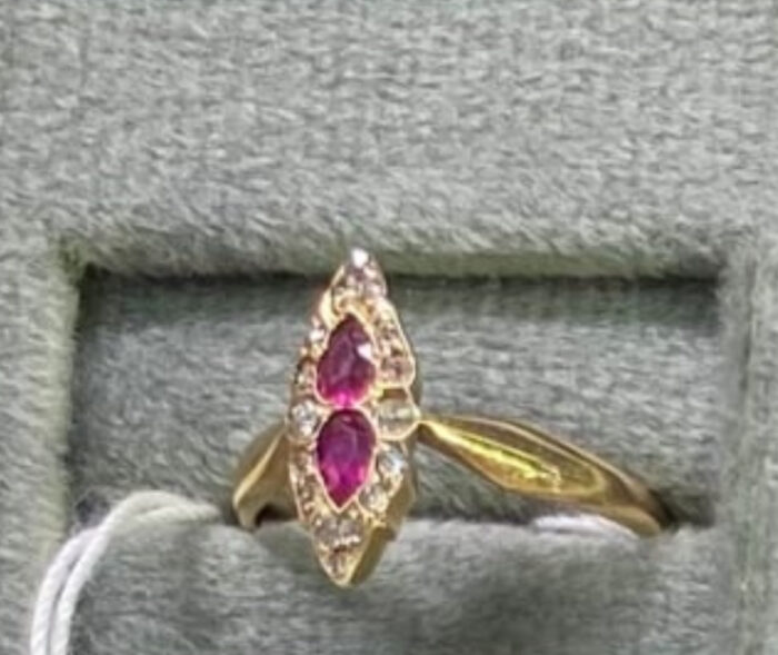 reserved: antique paired rubies and diamond rings - Image 2