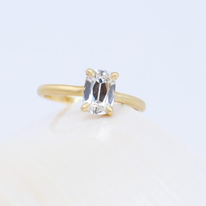 elongated antique cushion cut diamond ring - Image 2