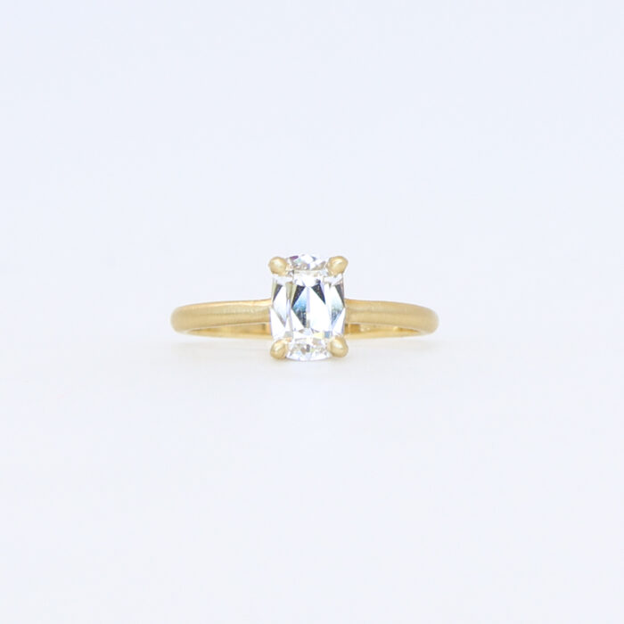 elongated antique cushion cut diamond ring - Image 5