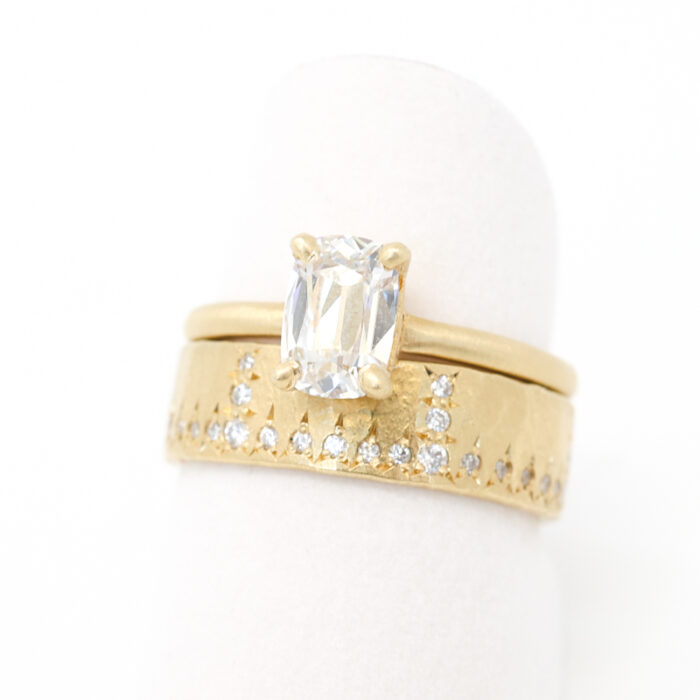 elongated antique cushion cut diamond ring - Image 3