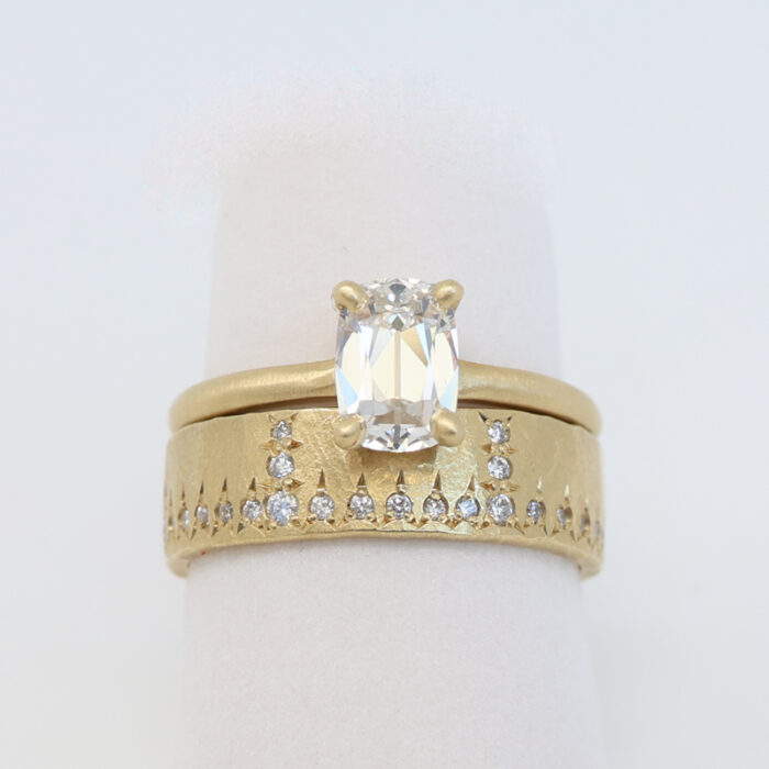 elongated antique cushion cut diamond ring - Image 4