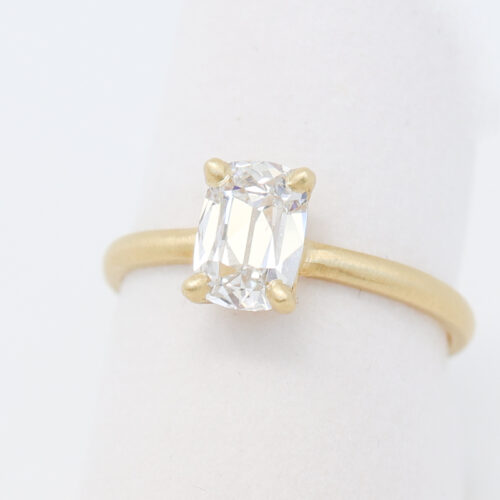 elongated anqitue cushion cut lab diamond engagement ring salt hill jewelry downtown fargo jennifer dawes