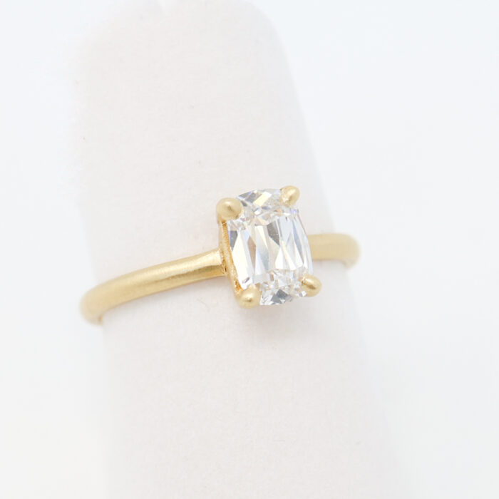 elongated antique cushion cut diamond ring - Image 6