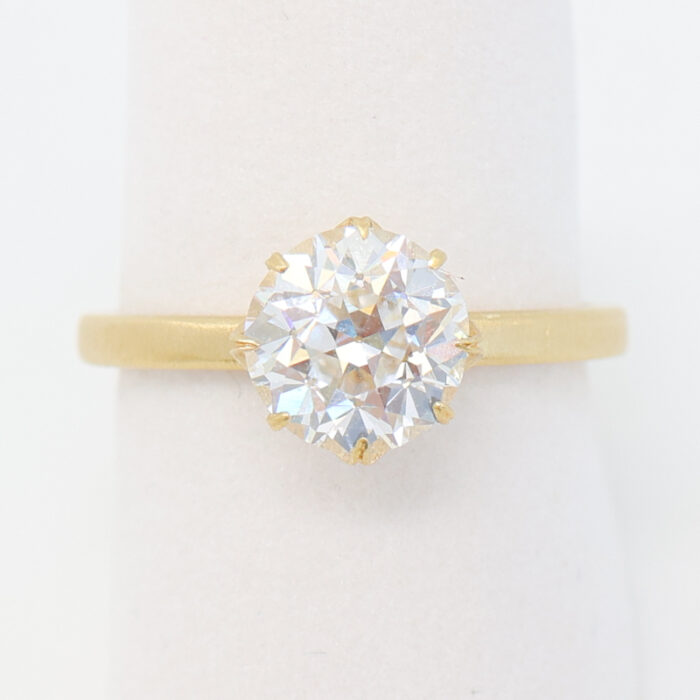 old European cut diamond lotus ring - Image 7