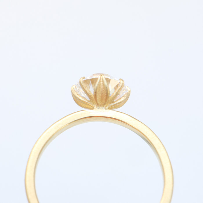 old European cut diamond lotus ring - Image 6