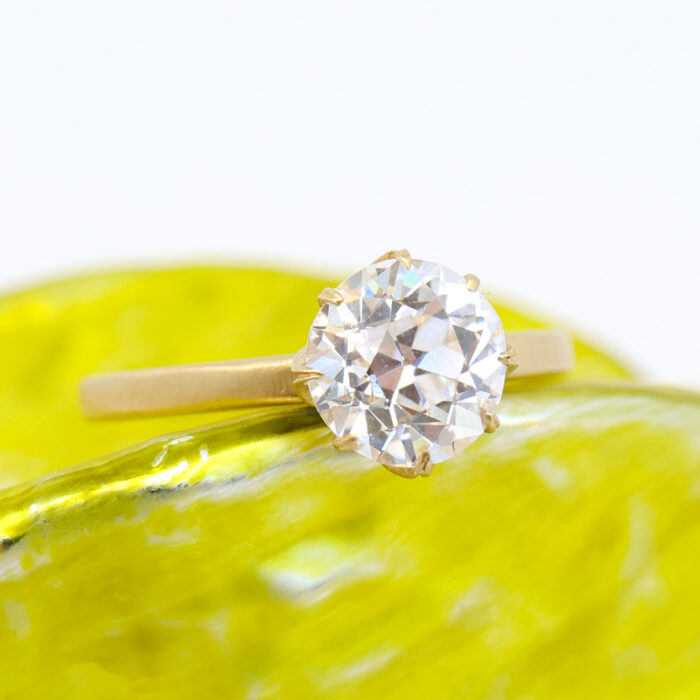 old European cut diamond lotus ring - Image 3