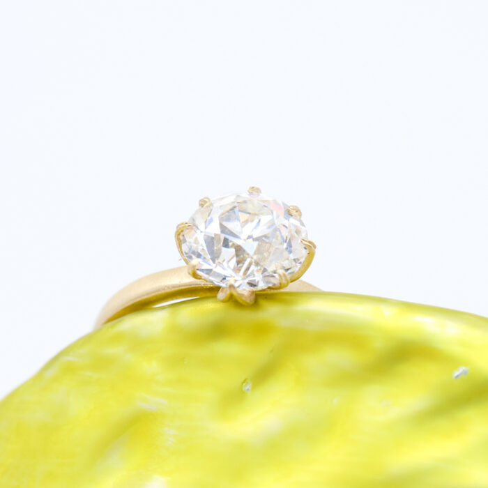 old European cut diamond lotus ring - Image 5