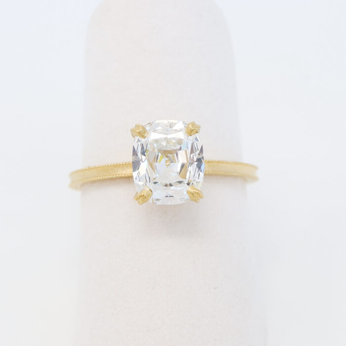 antique style cushion cut engagement ring - Image 5