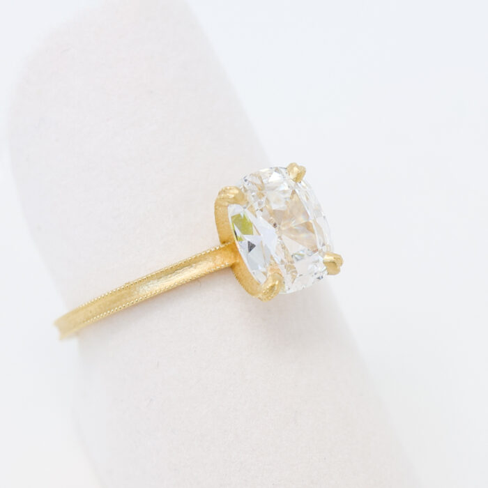 antique style cushion cut engagement ring - Image 4