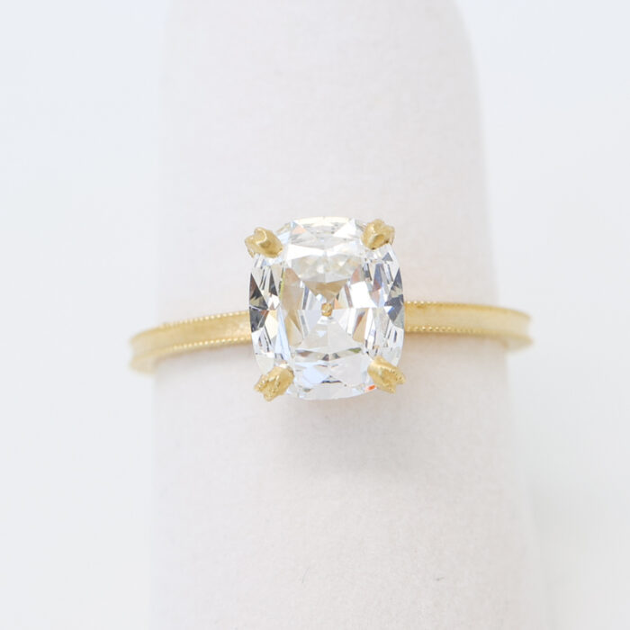 antique style cushion cut engagement ring - Image 3