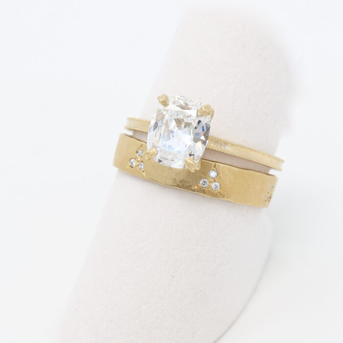 antique style cushion cut engagement ring - Image 6