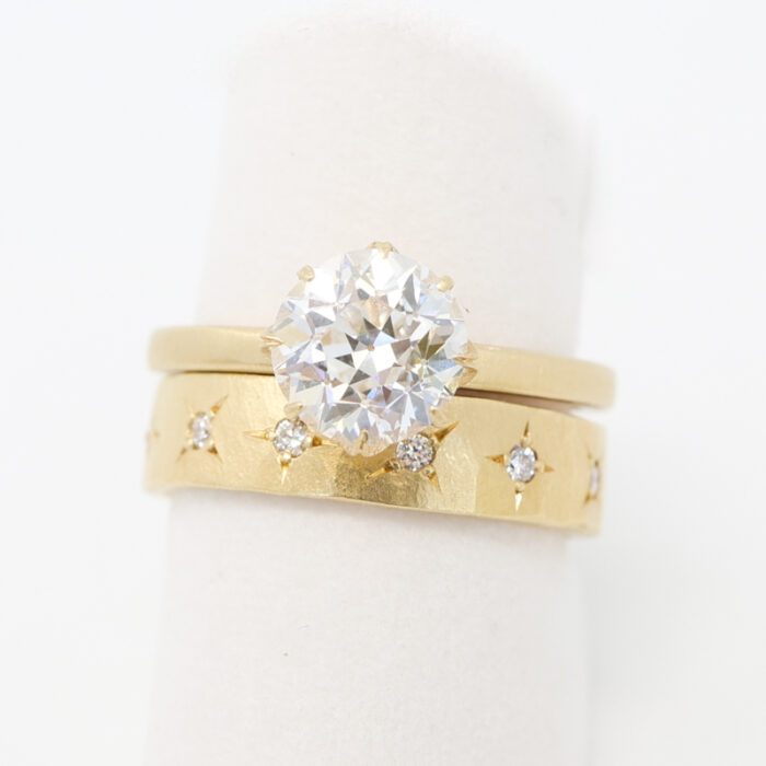 old European cut diamond lotus ring - Image 8