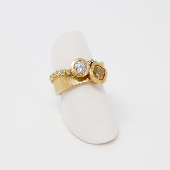 one-of-a-kind paired diamonds ring