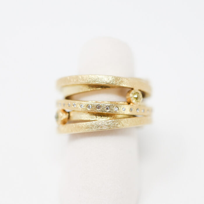 sculptural rose cut and white diamond ring - Image 9