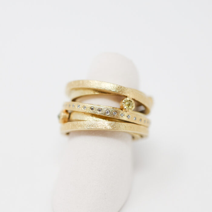 sculptural rose cut and white diamond ring - Image 8