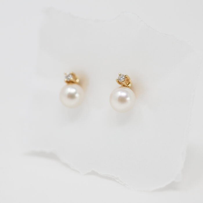 diamond & pearl drop earrings - Image 2