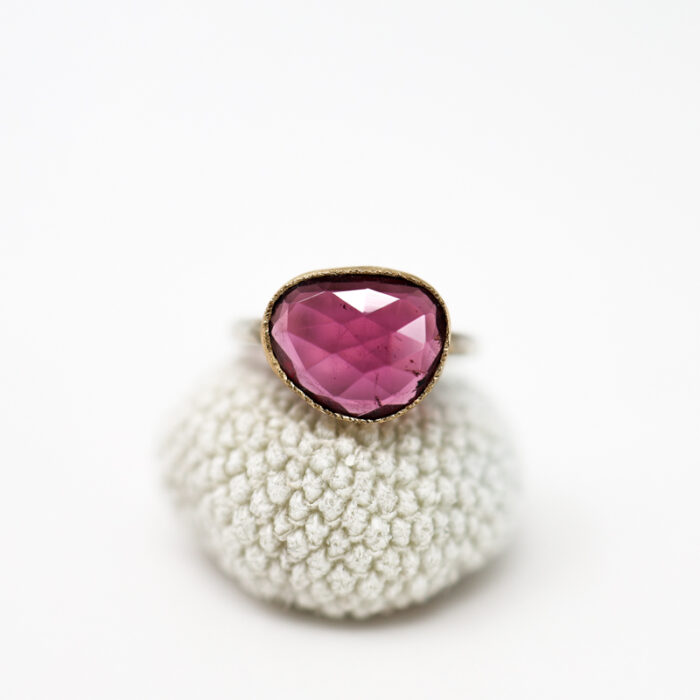 jammy pink tourmaline cocktail ring