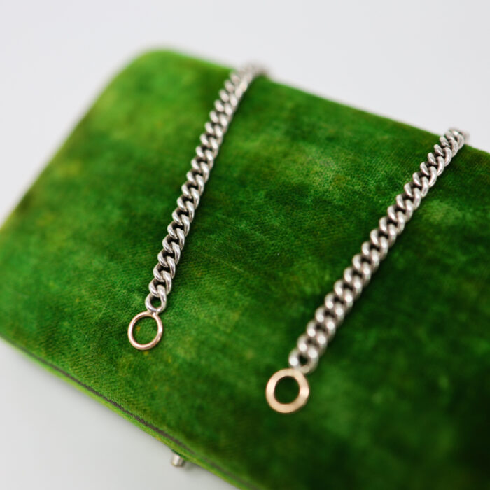 heavy curb chain with rose gold open loops