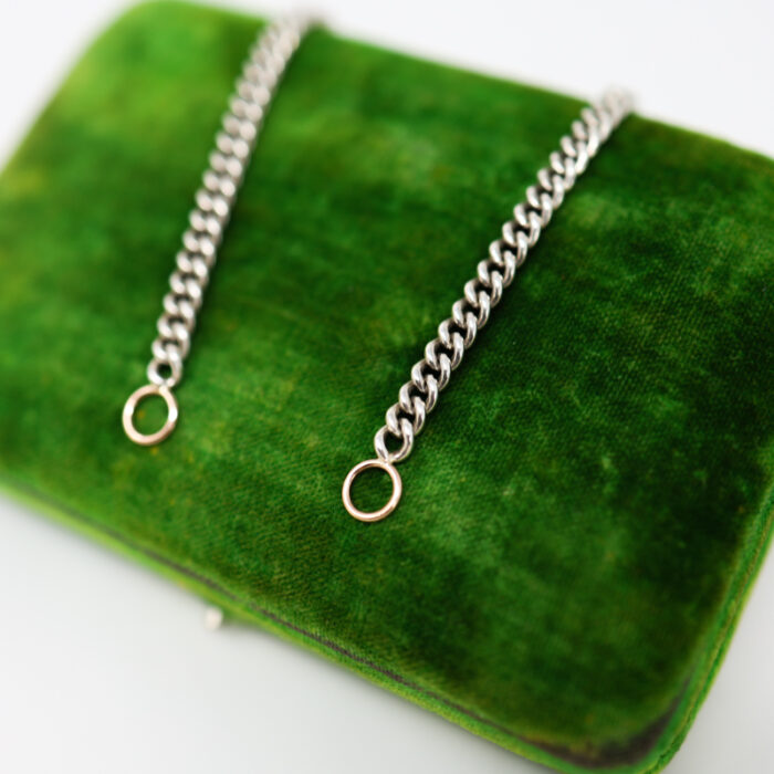 heavy curb chain with rose gold open loops - Image 3