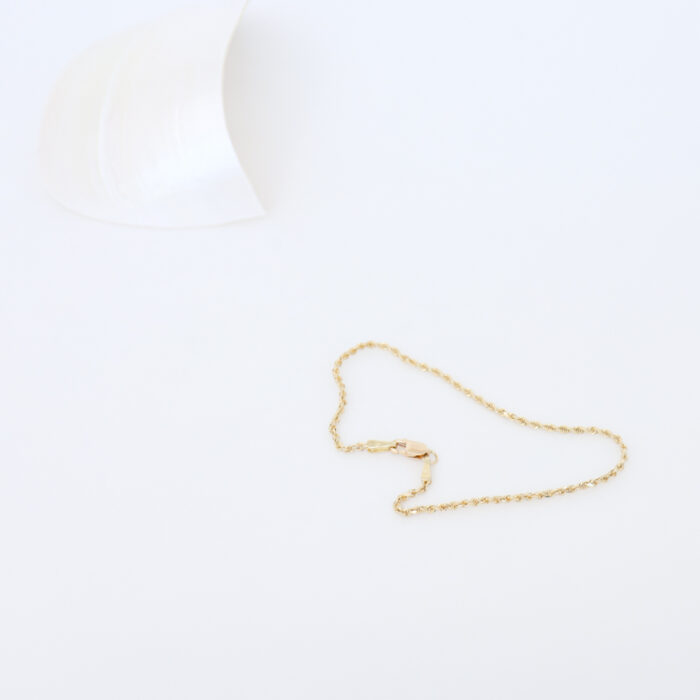 vintage solid gold rope chain bracelet - Image 2
