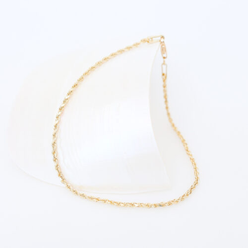 vintage solid gold rope chain bracelet
