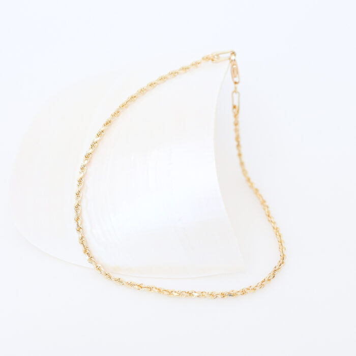 vintage solid gold rope chain bracelet