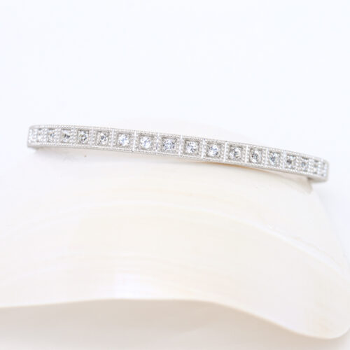jude frances lisse eternity bracelet with with white topaz in sterling silver, milgrain details
