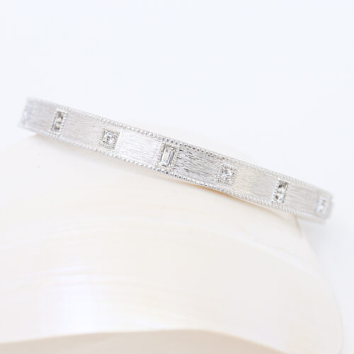 Jude frances Moroccan square baguette stone bracelet in silver and topaz