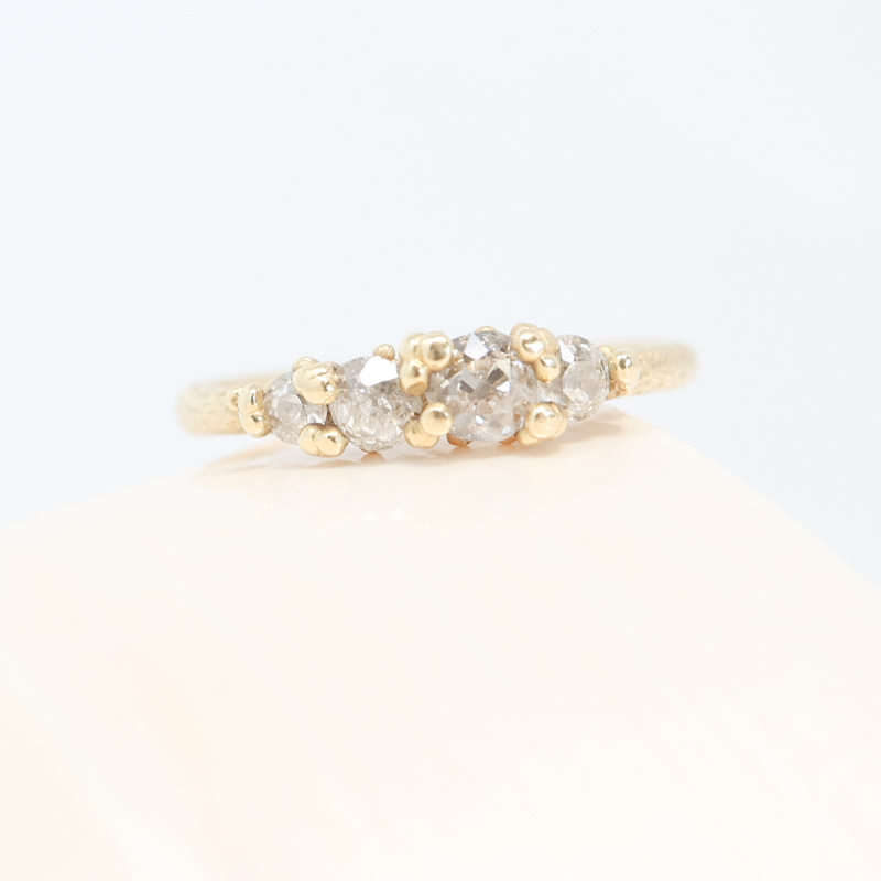 preowned estate ruth tomlinson antique cut diamond, multi diamond ring