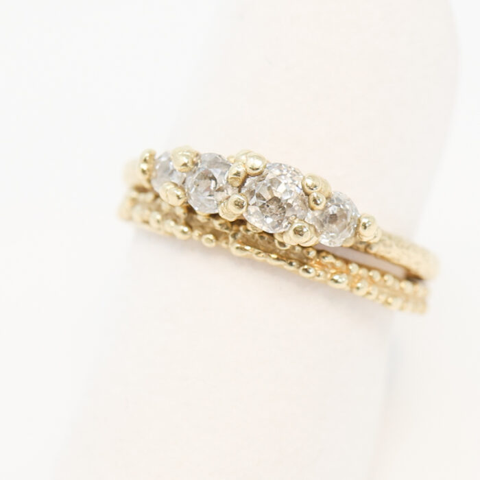 textural yellow gold wedding band by Ruth Tomlinson - Image 3