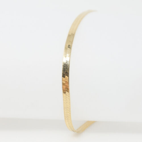 solid yellow gold herringbone bracelet