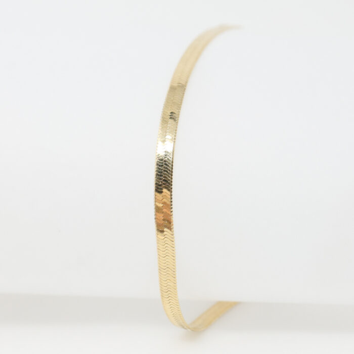 solid yellow gold herringbone bracelet