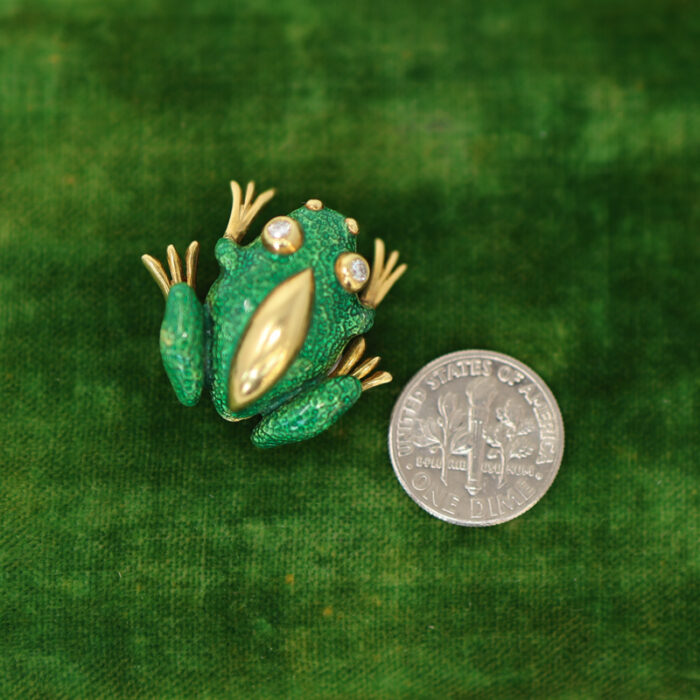 enamel and yellow gold frog - Image 5
