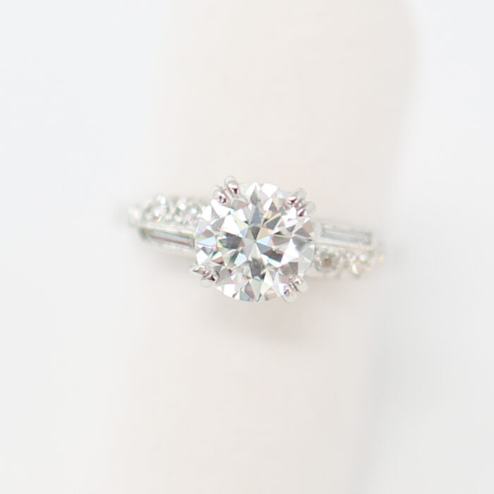 platinum mixed-shape diamond ring