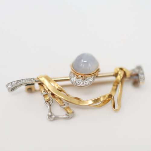 equestrian fine jewelry - jockey, riding sapphire solid gold and diamond