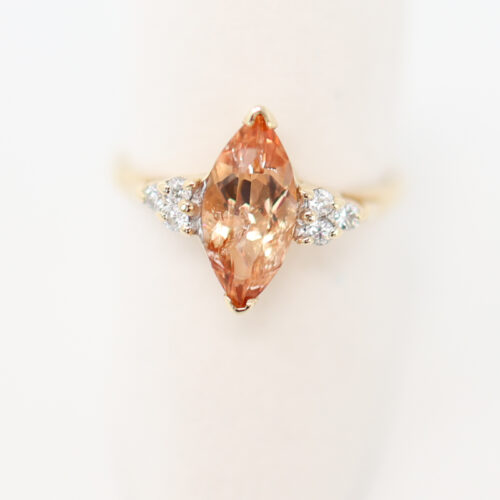 vintage marquise ring, topaz and diamond