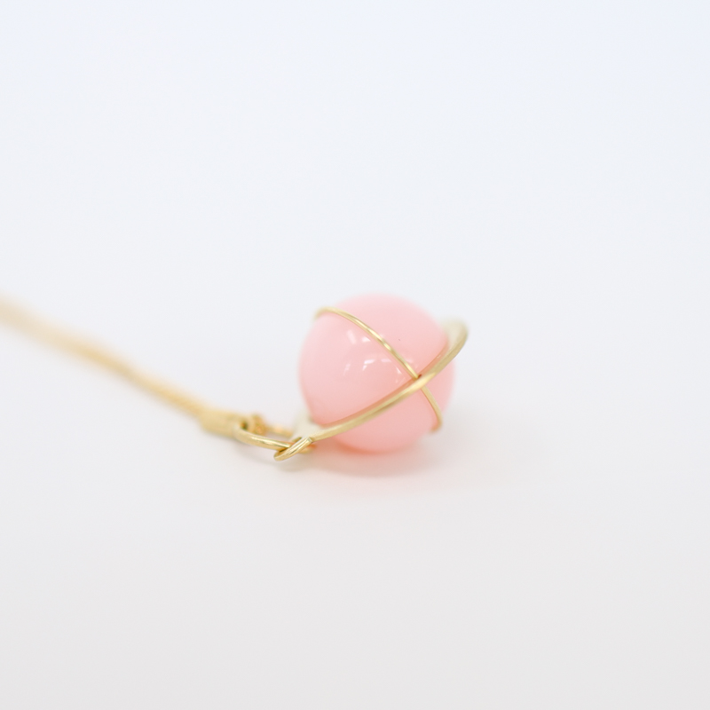pink opal orb necklace Hilary Finck