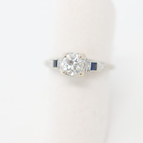 antique vintage diamond and sapphire engagement ring