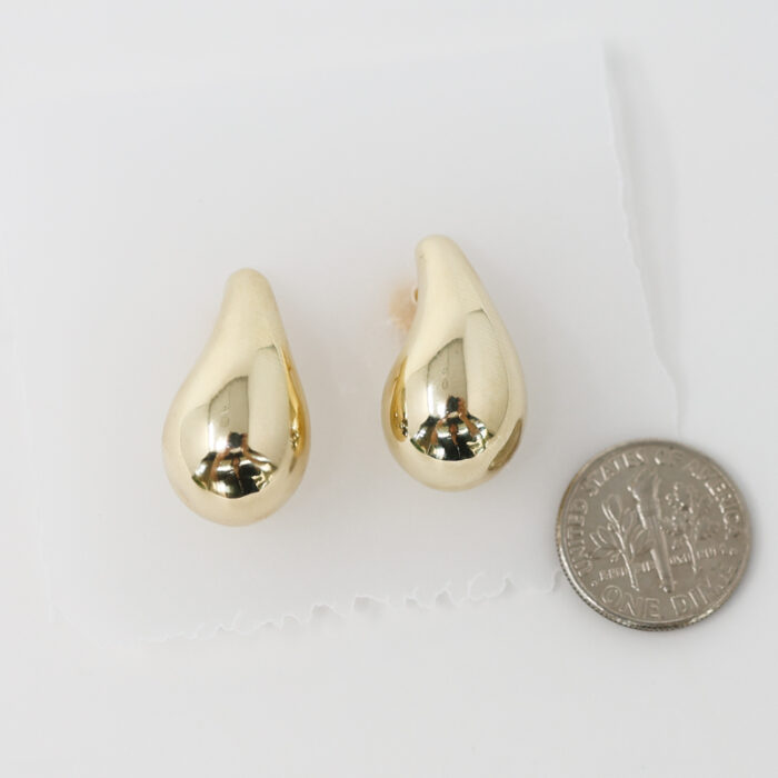sculptural solid gold drop earrings, medium - Image 4