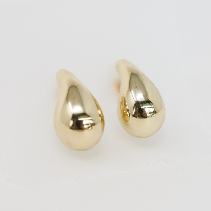 large drop earrings, bottega veneta dupes solid yellow gold