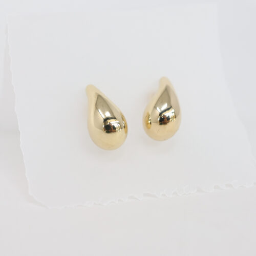 solid gold tear drop earrings