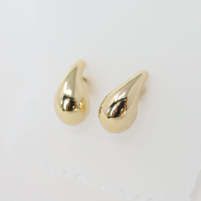 sculptural solid gold drop earrings, small - Image 2