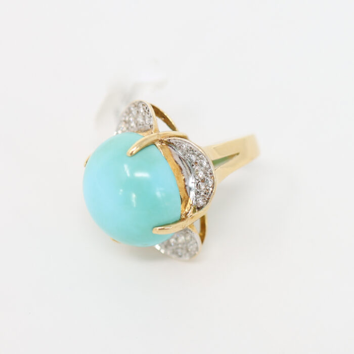 turquoise and diamond cocktail ring - Image 2
