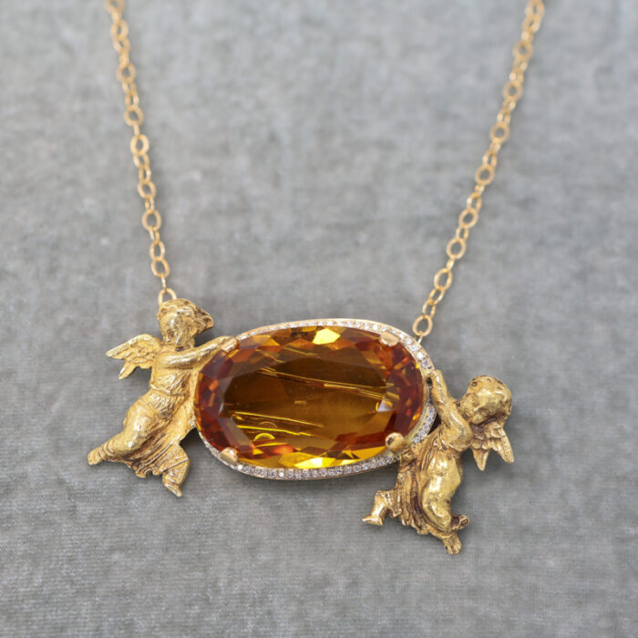 Andre Marcha cherubs, diamonds & citrine masterpiece - Image 2