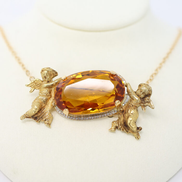 Andre Marcha cherubs, diamonds & citrine masterpiece - Image 5