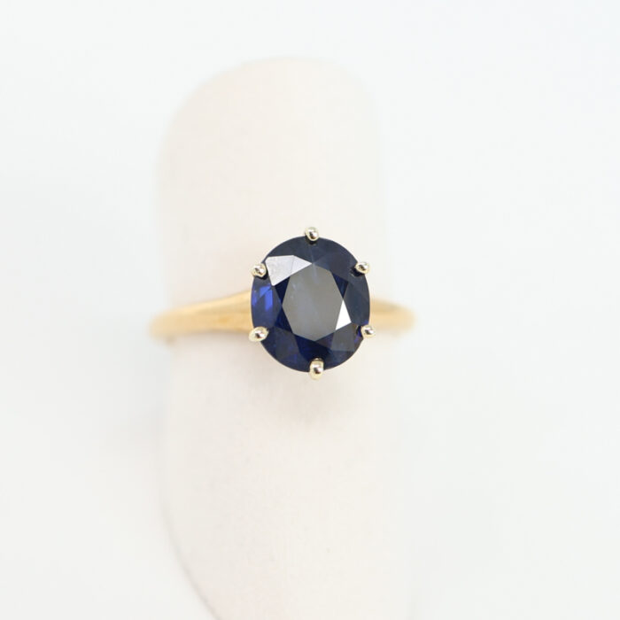 oval blue sapphire solitaire ring