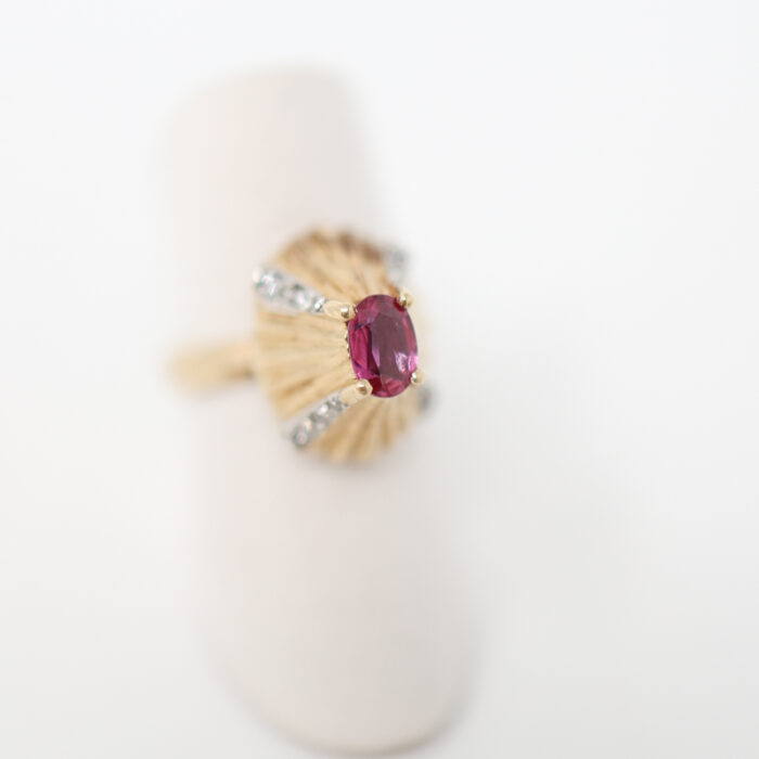 retro ruby volcano ring