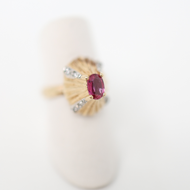 retro ruby volcano ring